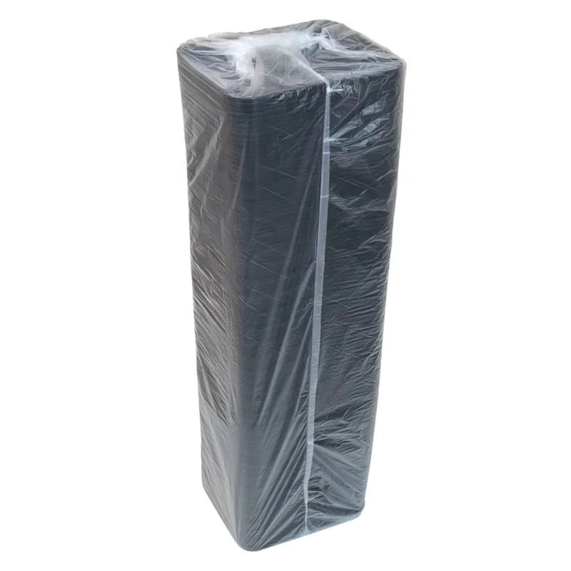 4S Supermarket Tray 9.125X7.125X0.65 IN 1 Compartment Polystyrene Foam Black Rectangle 500/Case