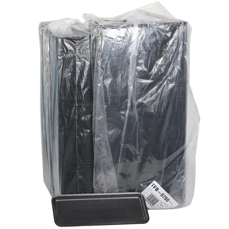 7S Meat Tray 14.625X5.625X0.67 IN Polystyrene Foam Black Rectangle 250/Case