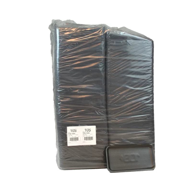 10S Tray 10.75X5.7X0.65 IN Polystyrene Foam Black Rectangle 500/Case