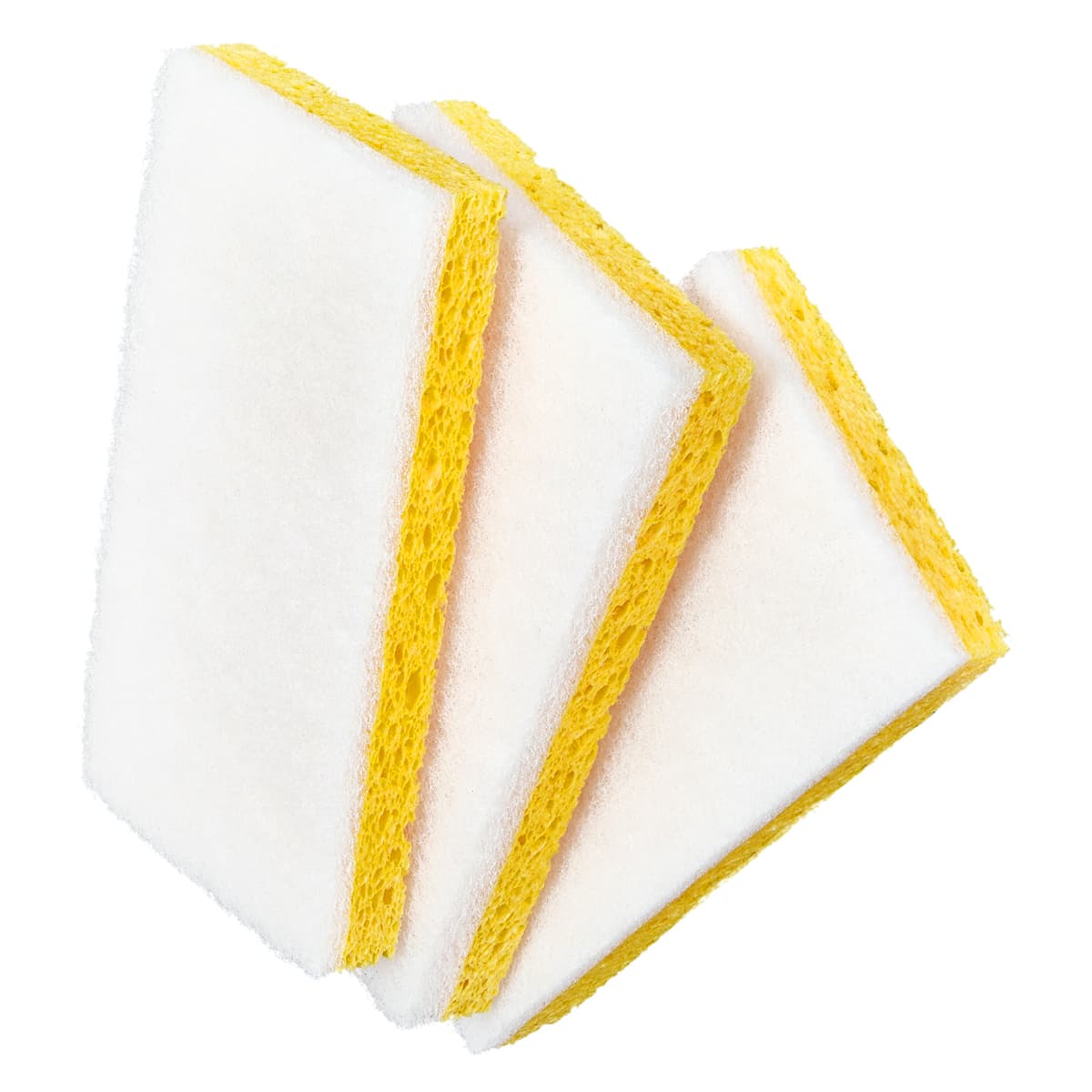 Victoria Bay Scrubbing Sponge 3.3X5.9 IN Light Duty Synthetic Fiber White Yellow 20/Case