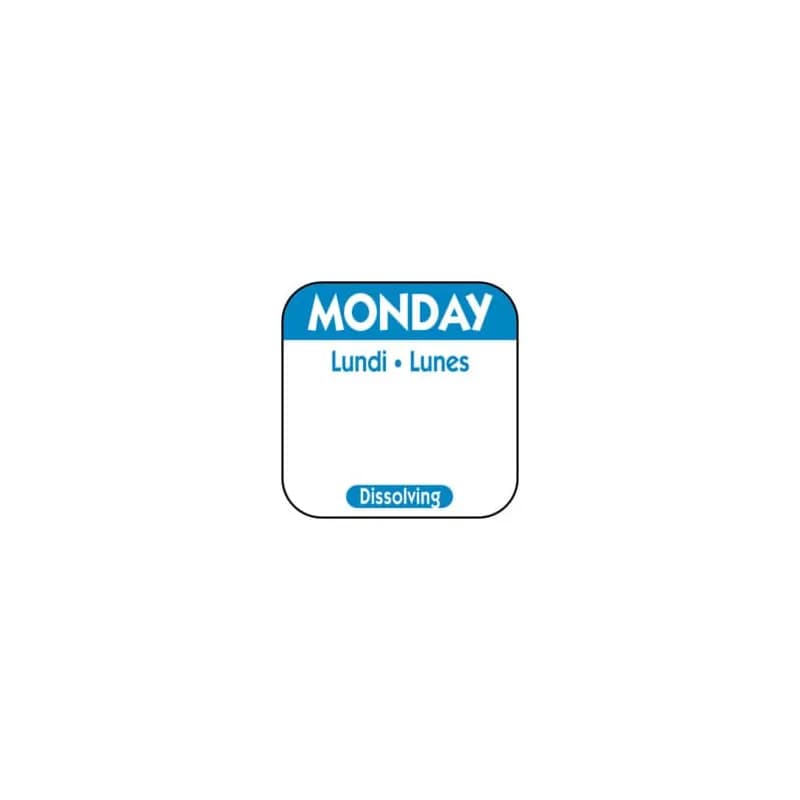 Monday Label 0.75 IN Dissolvable 1000/Roll