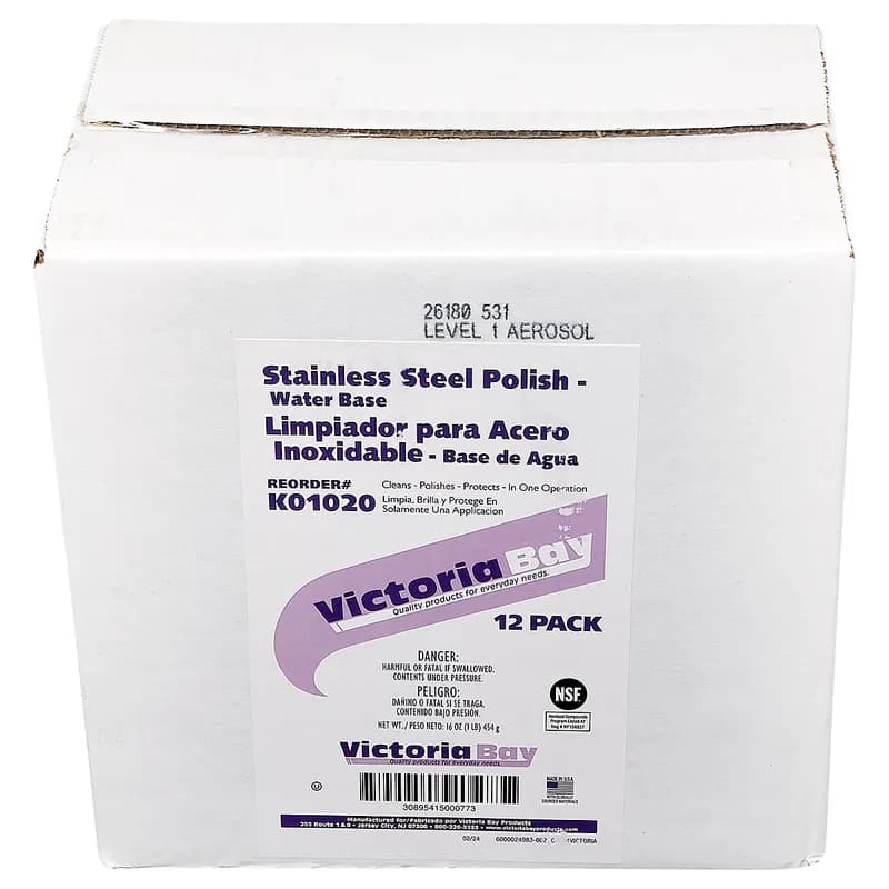 Victoria Bay WB Stainless Steel Cleaner 16 FLOZ 12/Case