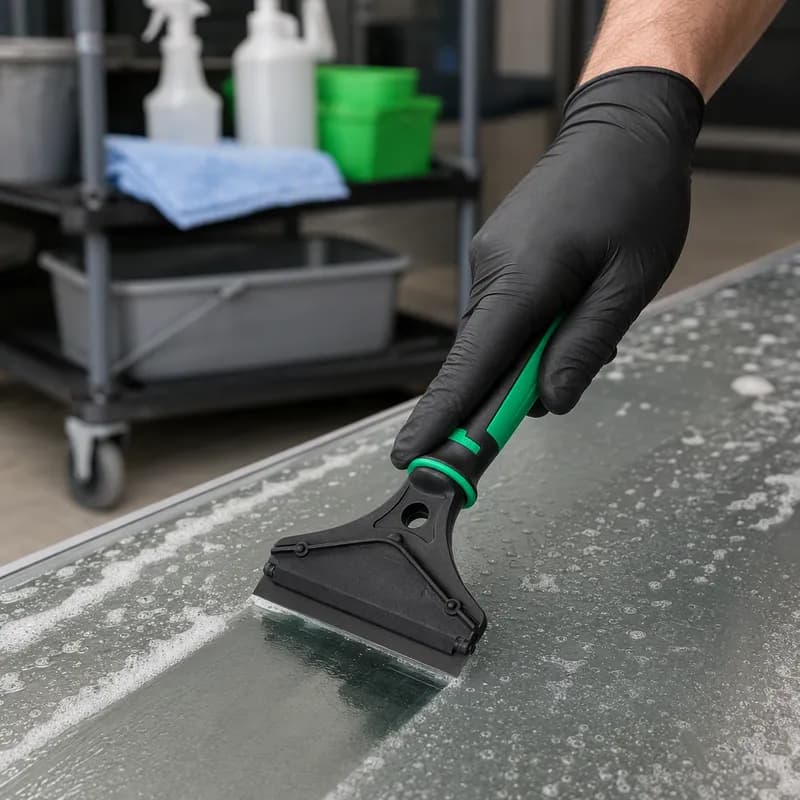 ErgoTec® Scraper Plastic Zinc Green Black With 4IN Head 1/Each