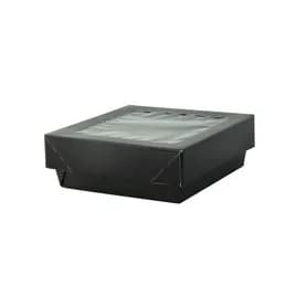 Kray Bakery Box 12 OZ 4.5X4.5X1.6 IN Corrugated Paperboard Black With Window 25 Count/Pack 4 Packs/Case 100 Count/Case