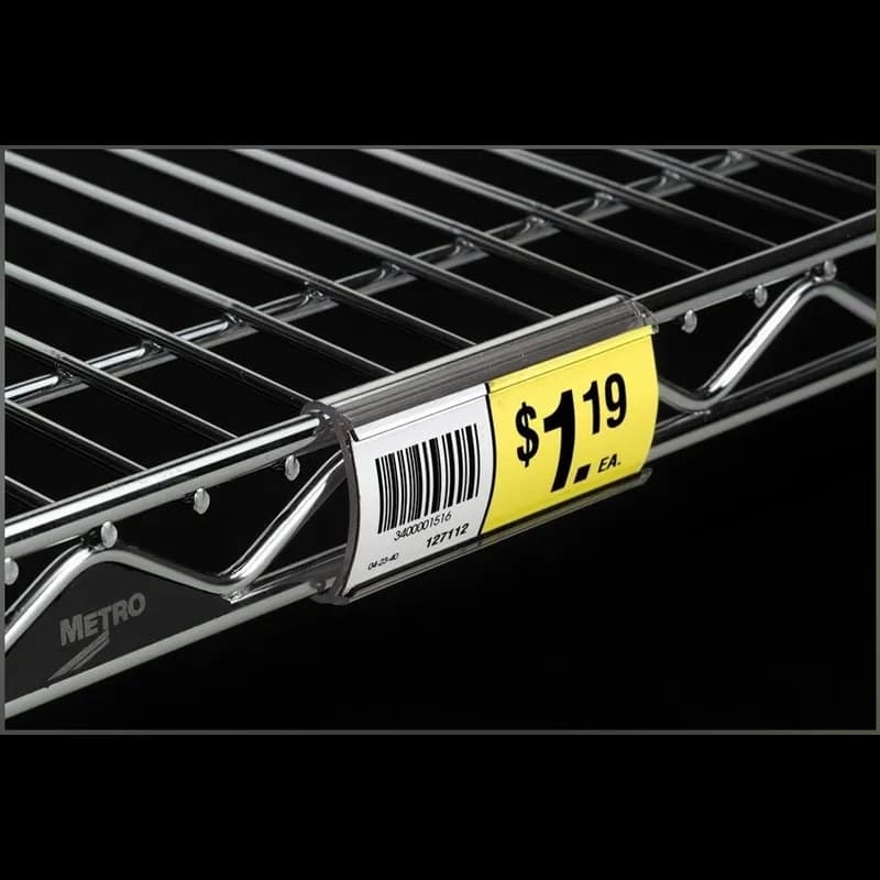 Shelf Label Holder 0.75X3 IN Clear C-Channel Metro 10/Bag