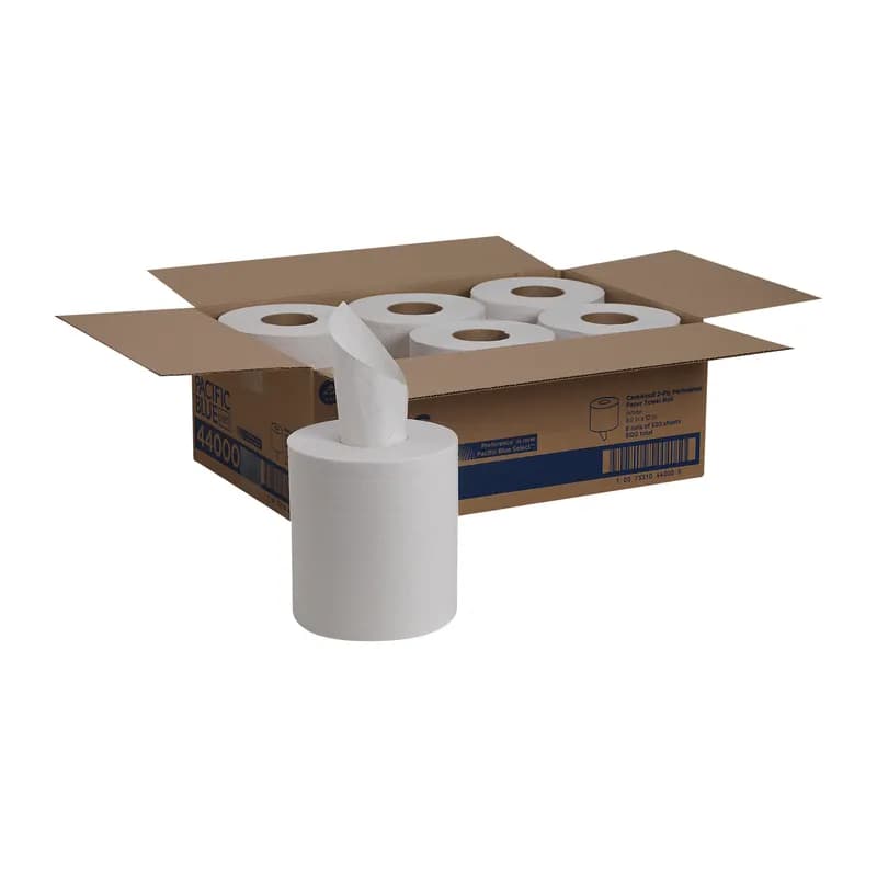 Pacific Blue Select Roll Paper Towel 12X8.25 IN 2PLY White Centerpull 520 Sheets/Roll 6 Rolls/Case 3120 Sheets/Case