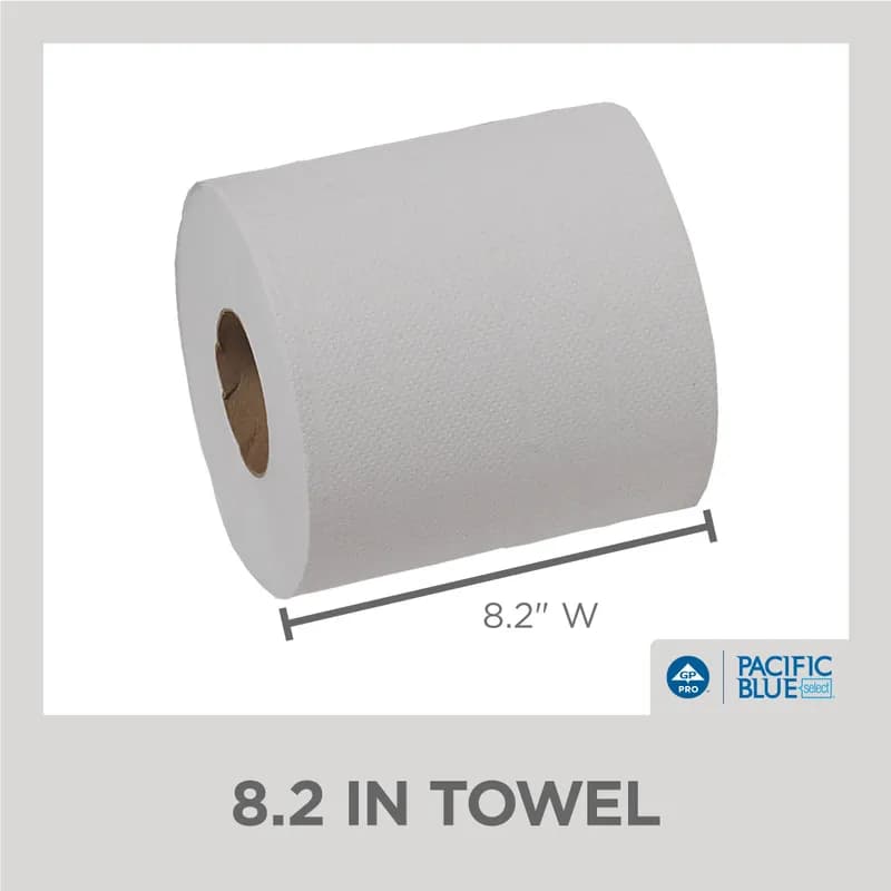 Pacific Blue Select Roll Paper Towel 12X8.25 IN 2PLY White Centerpull 520 Sheets/Roll 6 Rolls/Case 3120 Sheets/Case