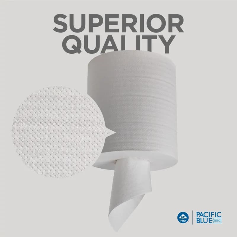 Pacific Blue Select Roll Paper Towel 12X8.25 IN 2PLY White Centerpull 520 Sheets/Roll 6 Rolls/Case 3120 Sheets/Case