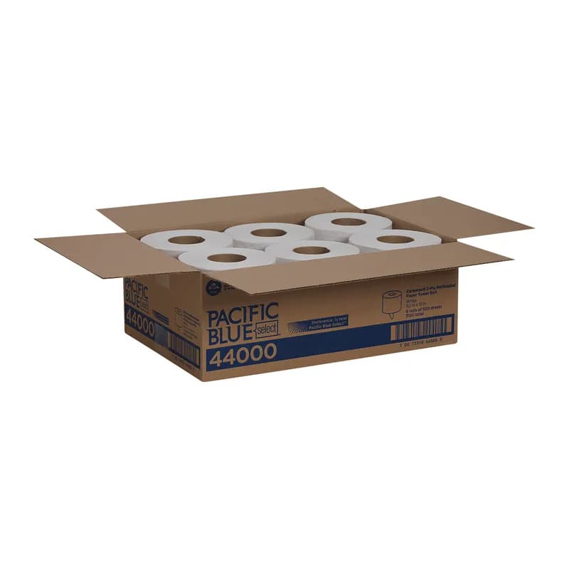 Pacific Blue Select Roll Paper Towel 12X8.25 IN 2PLY White Centerpull 520 Sheets/Roll 6 Rolls/Case 3120 Sheets/Case