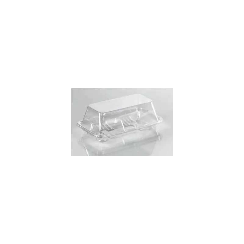 Fresh N' Sealed® Hoagie & Sub Take-Out Container Hinged With Flat Lid 6 IN PET Clear Rectangle 252/Case