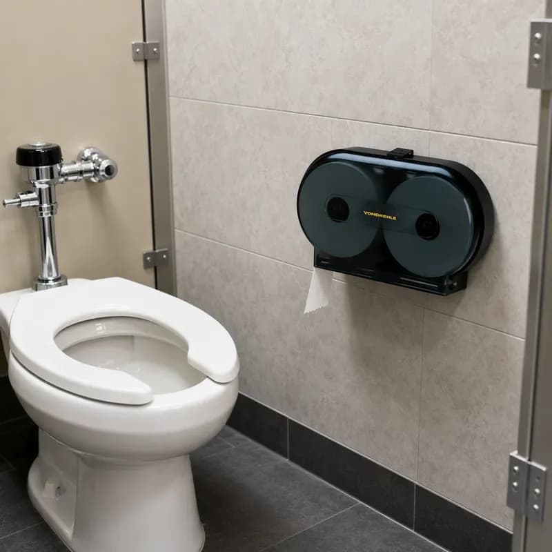 von Drehle Toilet Paper Dispenser Wall Mount, Locking Smoke Jumbo Jr (JRT) Side-by-Side 1/Each