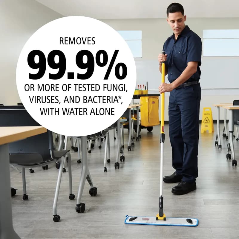 Hygen™ Damp Mop 18X5.5 IN Blue Microfiber High Performance 12/Case