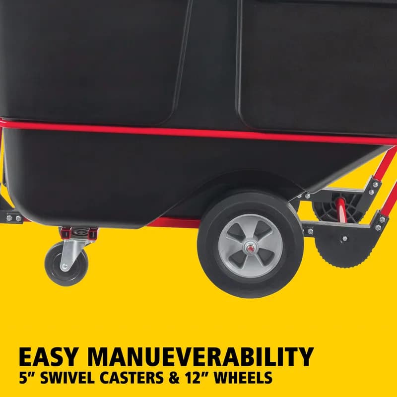 Brute® Utility Tilt Truck 36X27X45.5 IN 1 Cubic Yard 2100 LB Black Red Plastic FDA Compliant 1/Each