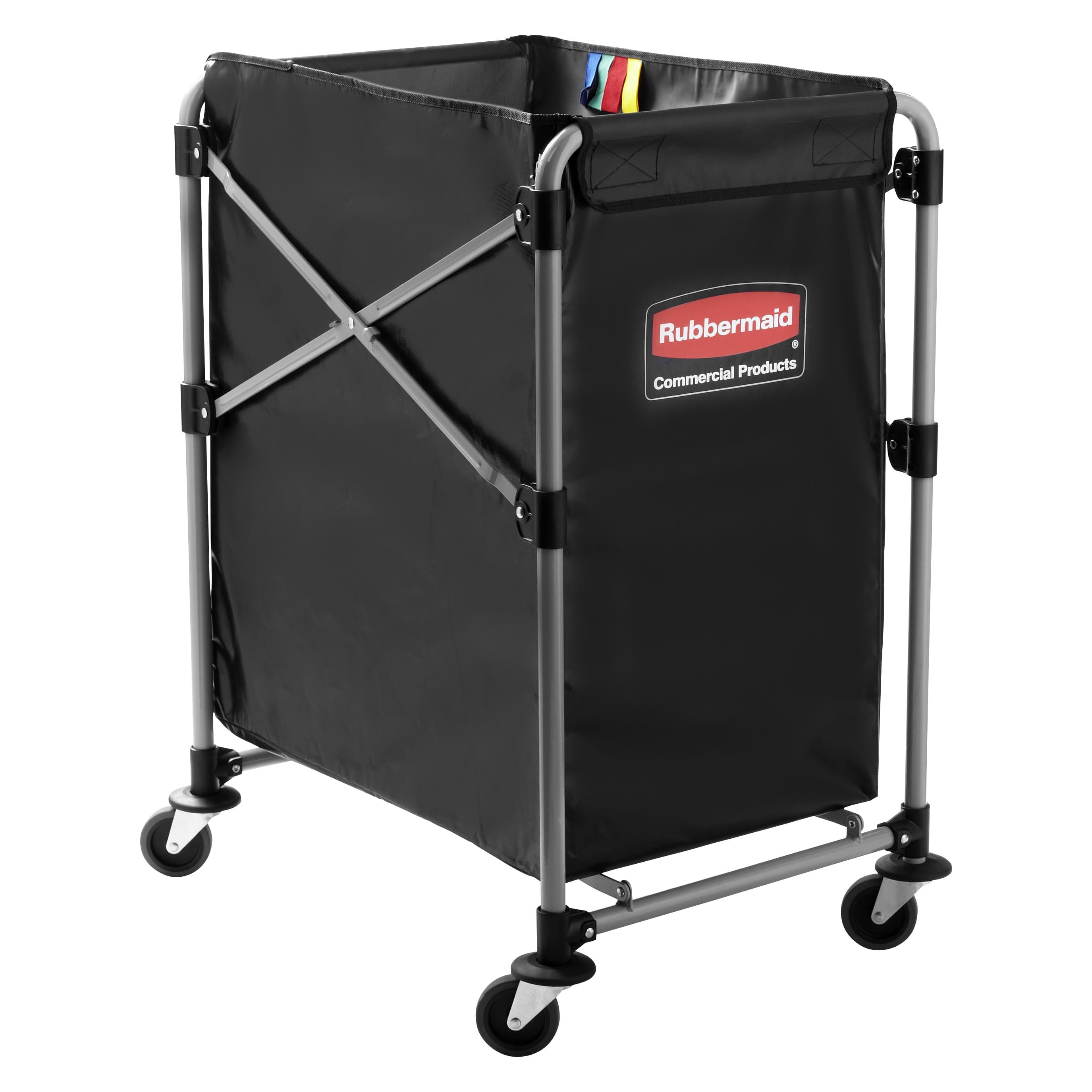 Executive Series™ Collapsible X-Cart 24.10X20.30X34.00 IN 4 Bushel Black Steel Canvas 1/Each