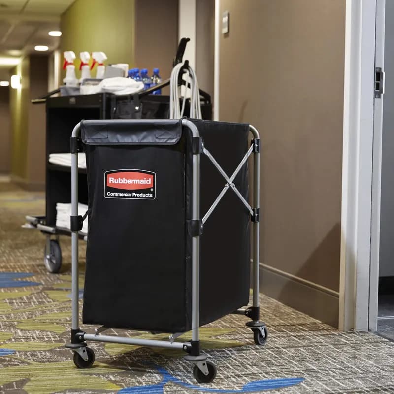Executive Series™ Collapsible X-Cart 24.10X20.30X34.00 IN 4 Bushel Black Steel Canvas 1/Each