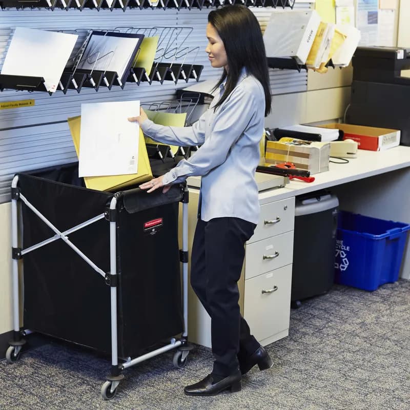 Executive Series™ Collapsible X-Cart 24.10X20.30X34.00 IN 4 Bushel Black Steel Canvas 1/Each