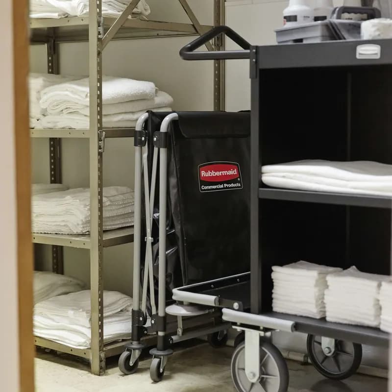 Executive Series™ Collapsible X-Cart 24.10X20.30X34.00 IN 4 Bushel Black Steel Canvas 1/Each