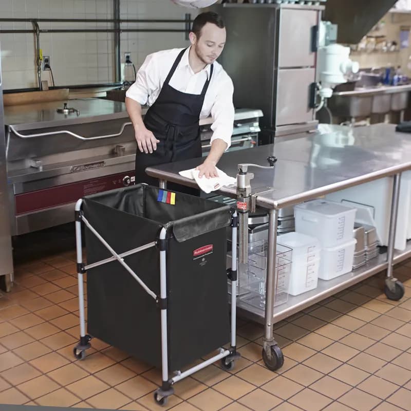 Executive Series™ Collapsible X-Cart 24.10X20.30X34.00 IN 4 Bushel Black Steel Canvas 1/Each