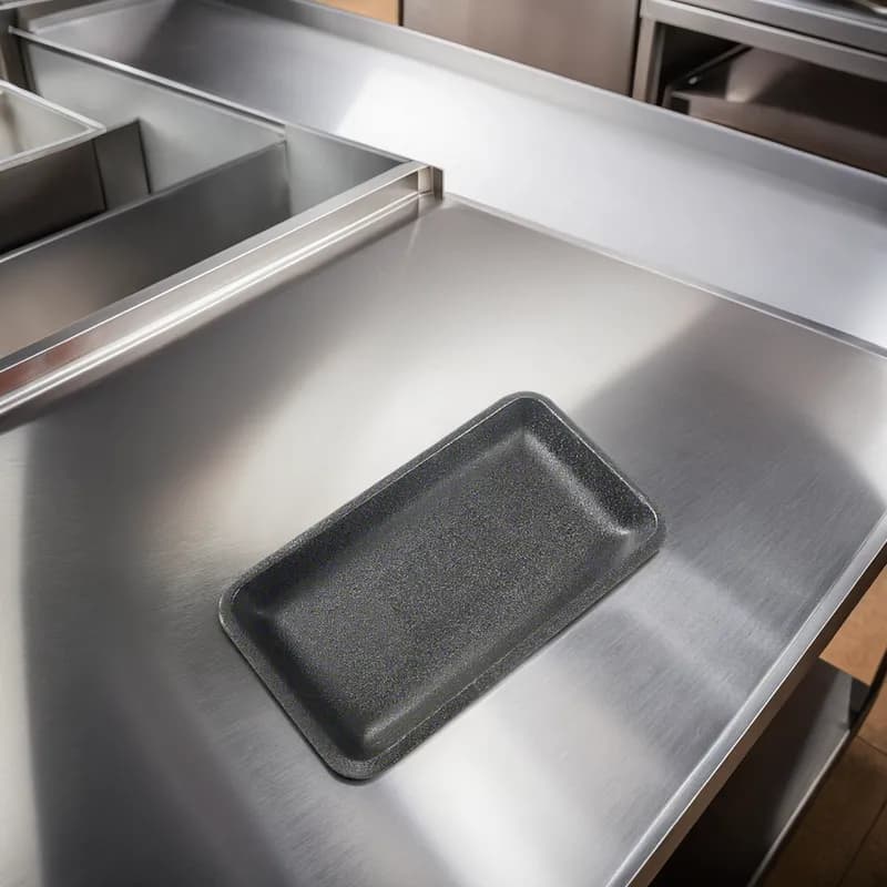Dyne-A-Pak 4PP Tray Polystyrene Foam Black 400/Case