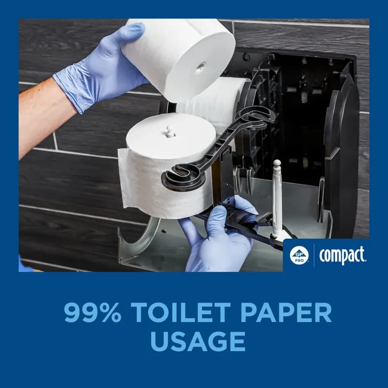 Compact® Toilet Paper Dispenser Stainless Steel Silver Double Roll Vertical Coreless High Capacity 1/Each