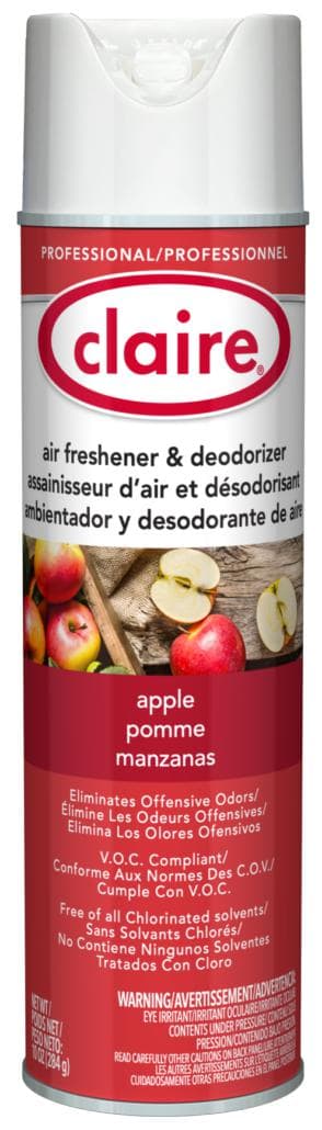 Claire Air Freshener & Deodorizer Apple Aerosol 10 OZ 12/Case