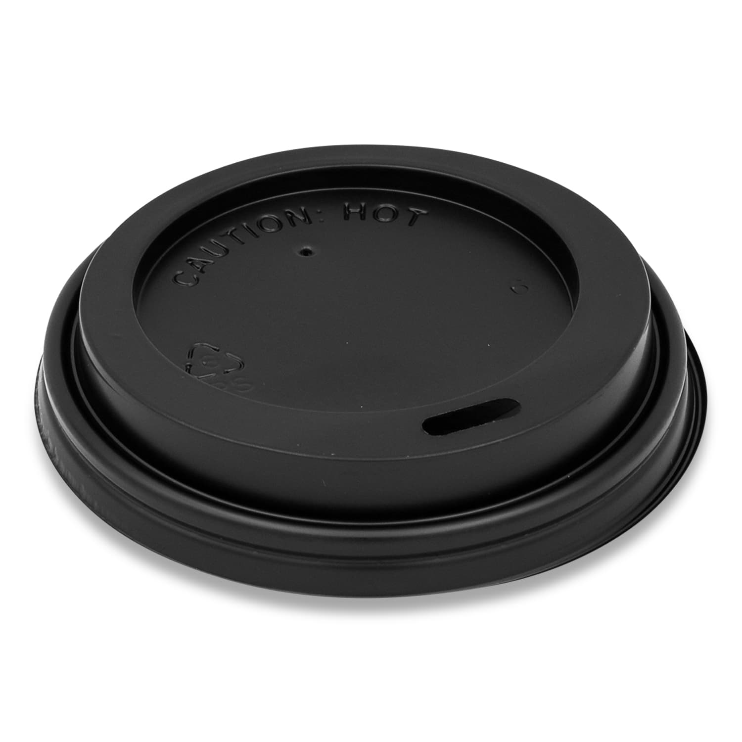 Karat® Lid Dome 80MM PP Black For 8 OZ Hot Cup Sip Through 1000/Case