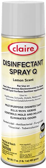 Claire Lemon Disinfectant 17 FLOZ Multi Surface Aerosol Bactericidal Fungicidal Virucidal Tuberculocidal 1/Each