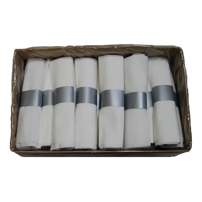 4PC Cutlery Kit PS Silver Pre-Rolled With Napkin,Fork,Knife,Teaspoon 100/Case
