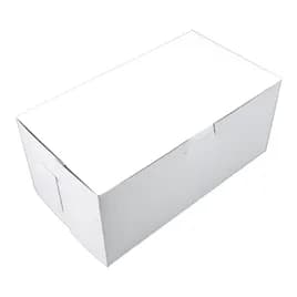 Bakery Box 9X5X4 IN Clay-Coated Kraft Board White Kraft Rectangle Lock Corner Tuck Top 250/Bundle