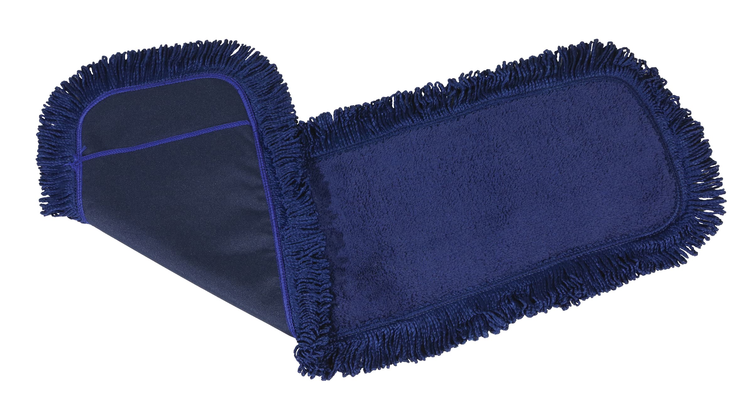 MaxiPlus® Dust Mop Head 24X5 IN Blue Microfiber Slip-On Slot Pocket Backing With Fringe 1/Each