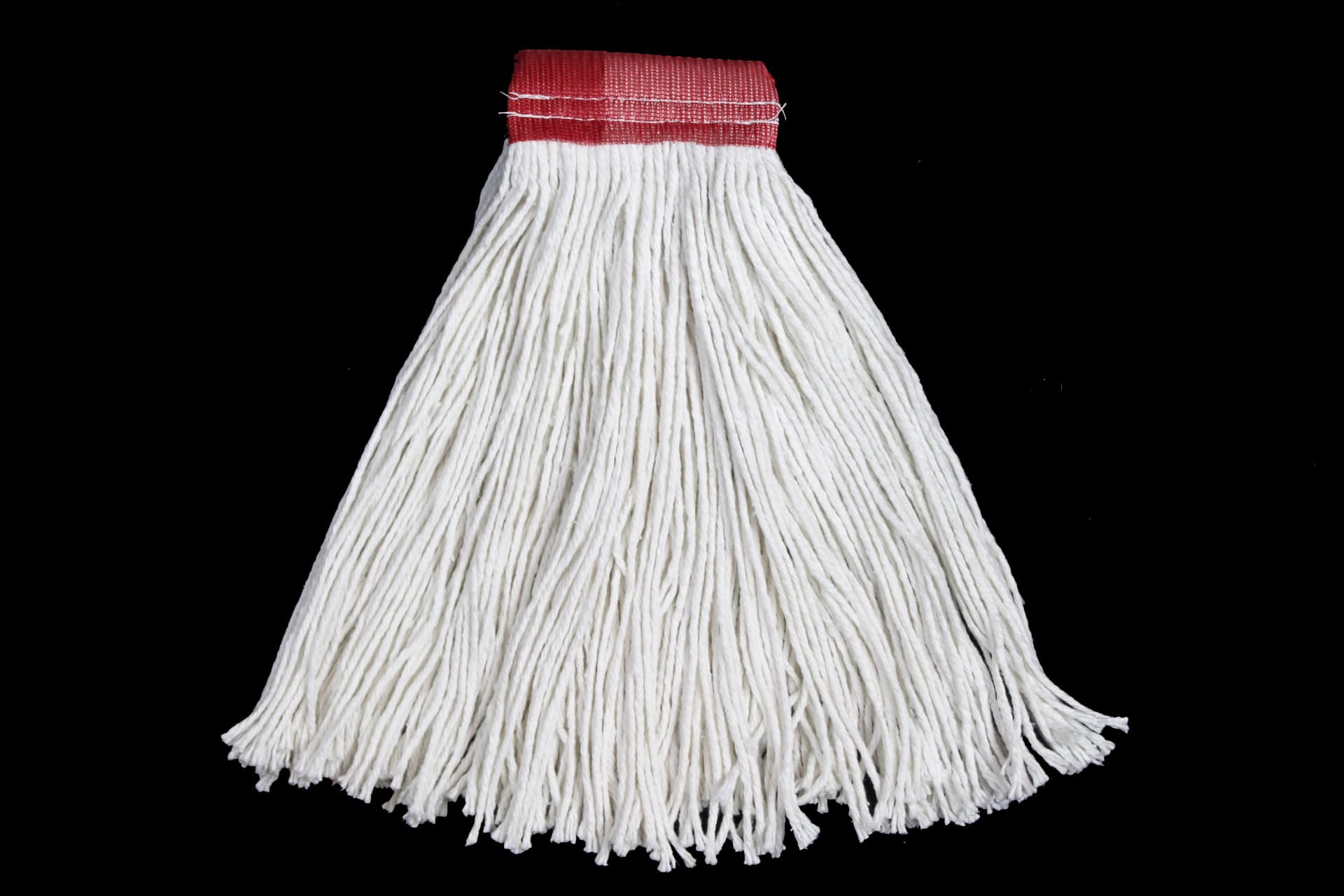 Mop Head White Red Rayon 4PLY Cut End 1/Each