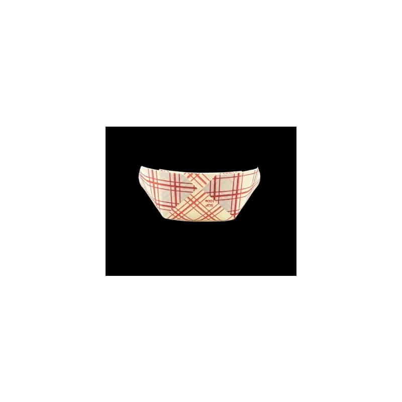 Food Tray 1 LB Paper White Red Rectangle 1000/Case