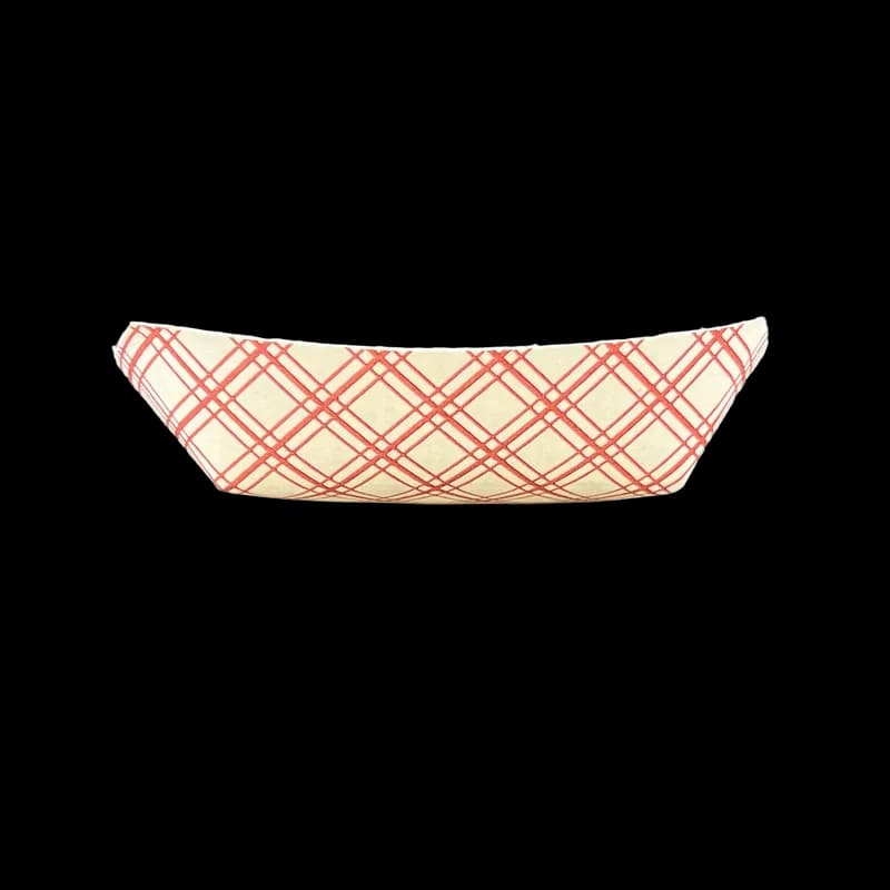 Food Tray 1 LB Paper White Red Rectangle 1000/Case