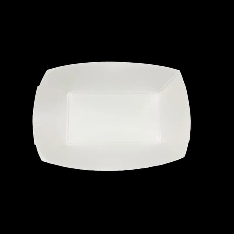 Food Tray 1 LB Paper White Red Rectangle 1000/Case