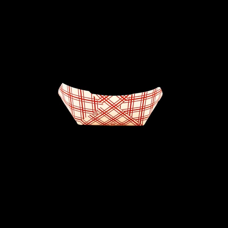 Food Tray 5 LB SBS Paperboard White Red Rectangle 500/Case