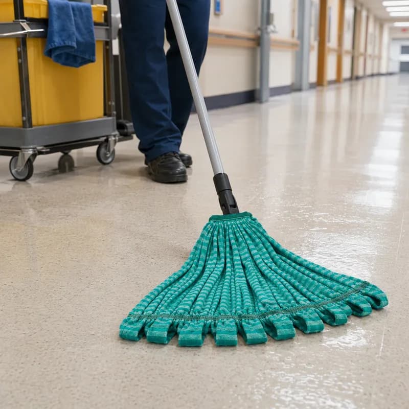 Web Foot® Wet Mop Large (LG) 24 OZ Green Microfiber Tube 1IN Headband 6/Case