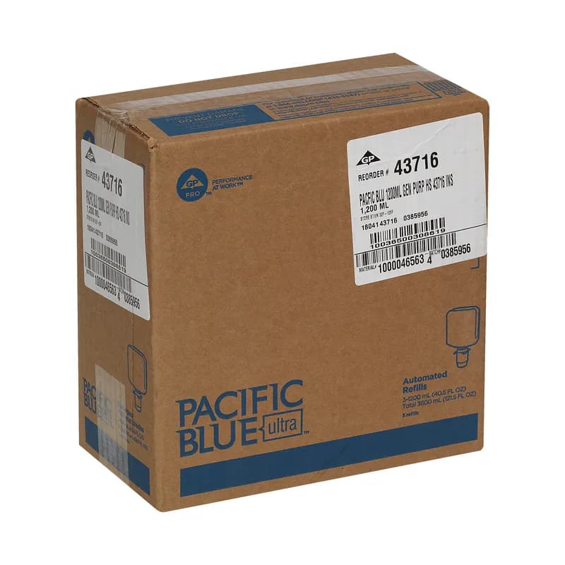 Pacific Blue Ultra™ Hand Soap Foam 1200 mL Unscented Clear Touchless Gentle 3/Case