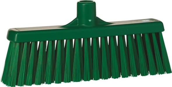 Vikan® Multi-Purpose Broom 12.2X2.4X5.5 IN Green PP Polyester Stainless Steel Angled Head 1/Each