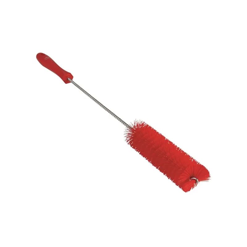 Vikan® Tube Brush 19.7X1.6X1.6 IN PP Polyester Stainless Steel Red Color Coded Stiff Bristles 1/Each