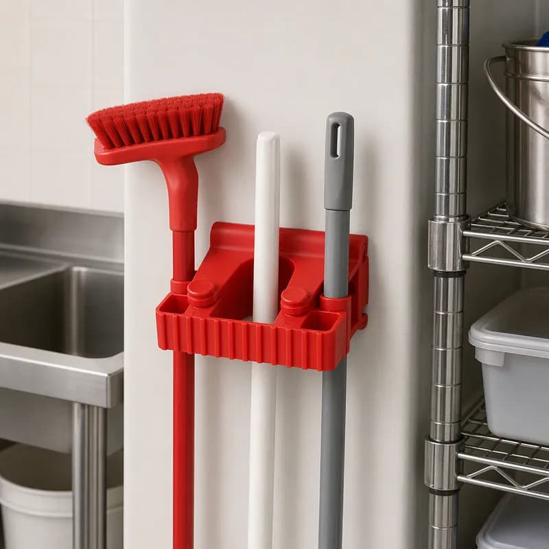 Vikan® Wall Bracket System Red PP Rubber Polyamide Hygienic Grip Band Module For 1-3 Tools 1/Each
