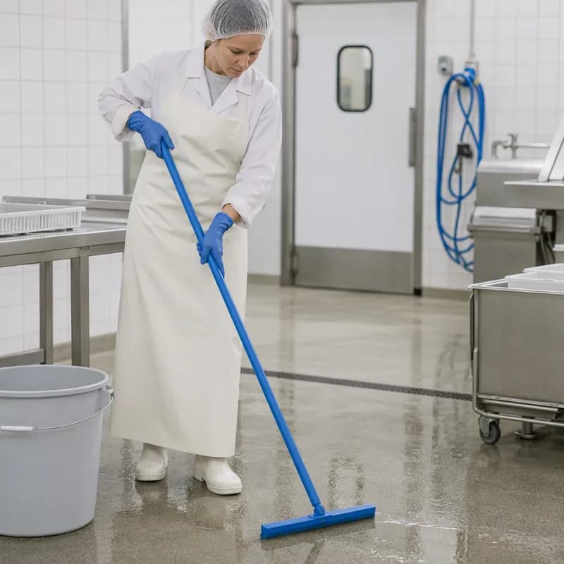 Vikan® Ultra Hygiene Multi-Purpose Broom 59.1X1.3X1.3 IN 59IN Blue PP Glass 1/Each