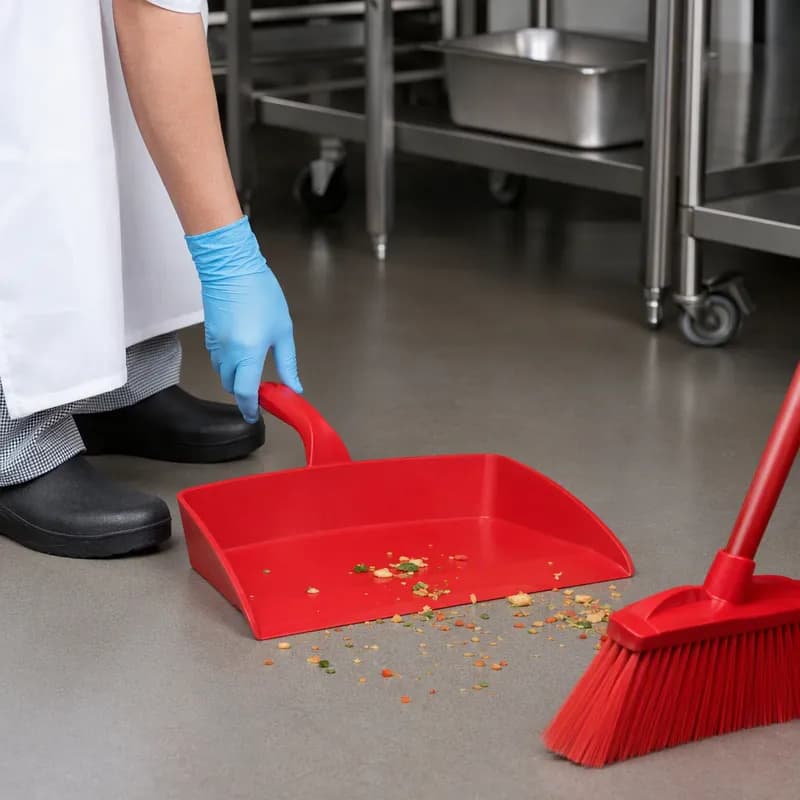 Vikan® Dust Pan 13X11.6X3.9 IN Red PP Hygienic 1/Each