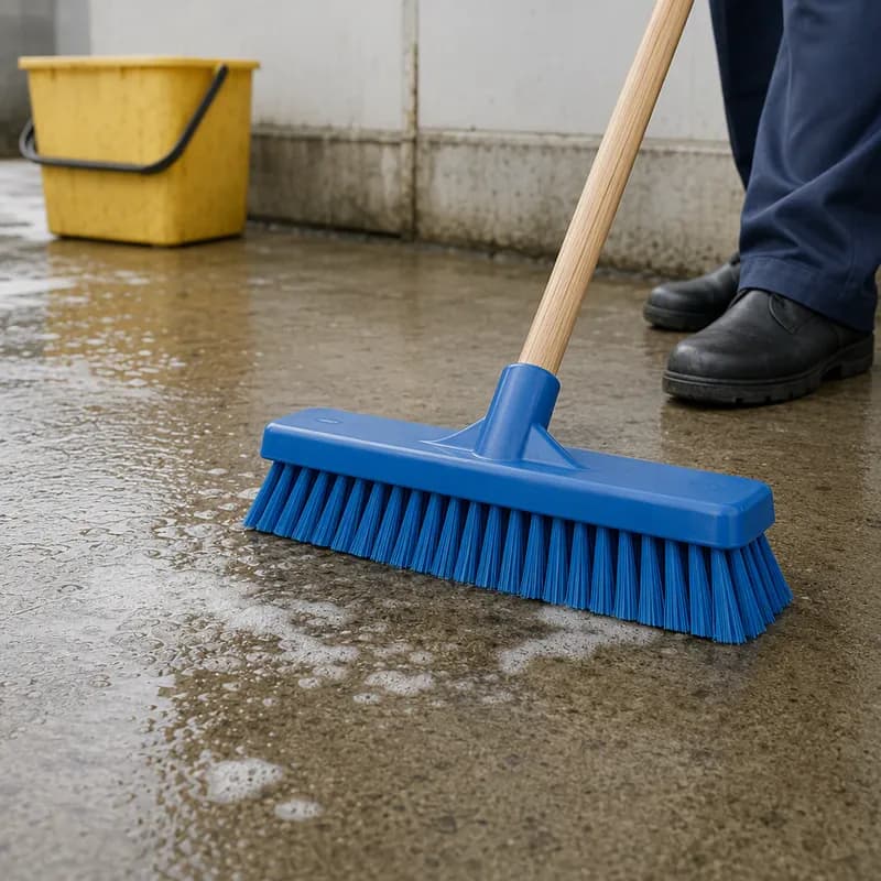 Deck Floor Wall Washing Brush 12 IN PP Blue Stiff Bristles 1/Each