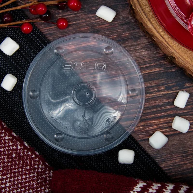 Solo® Lid 4.281X0.355 IN PP Clear For 12 OZ Paper Container Vented 100 Count/Pack 10 Packs/Case 1000 Count/Case