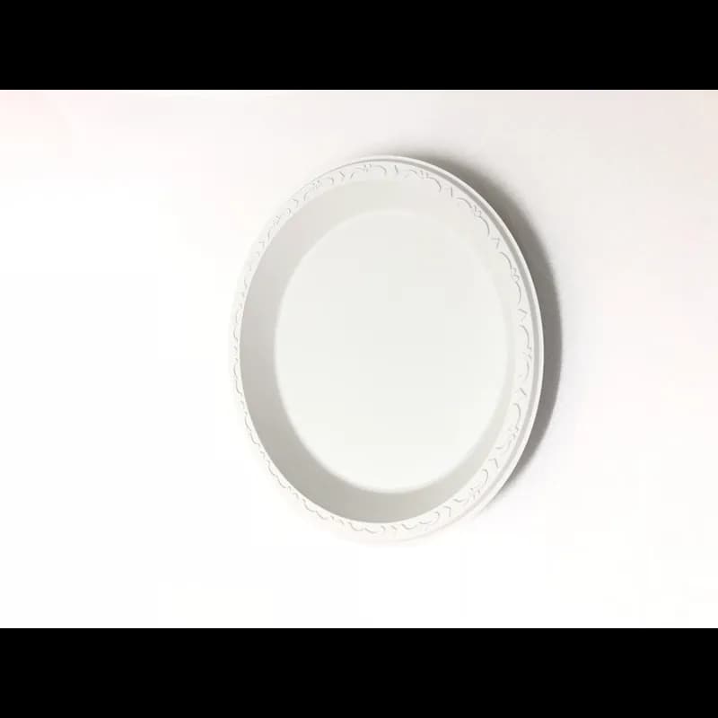 Pebble Box Plate 9 IN PP Ivory Round Microwave Safe Grease Resistant 400/Case