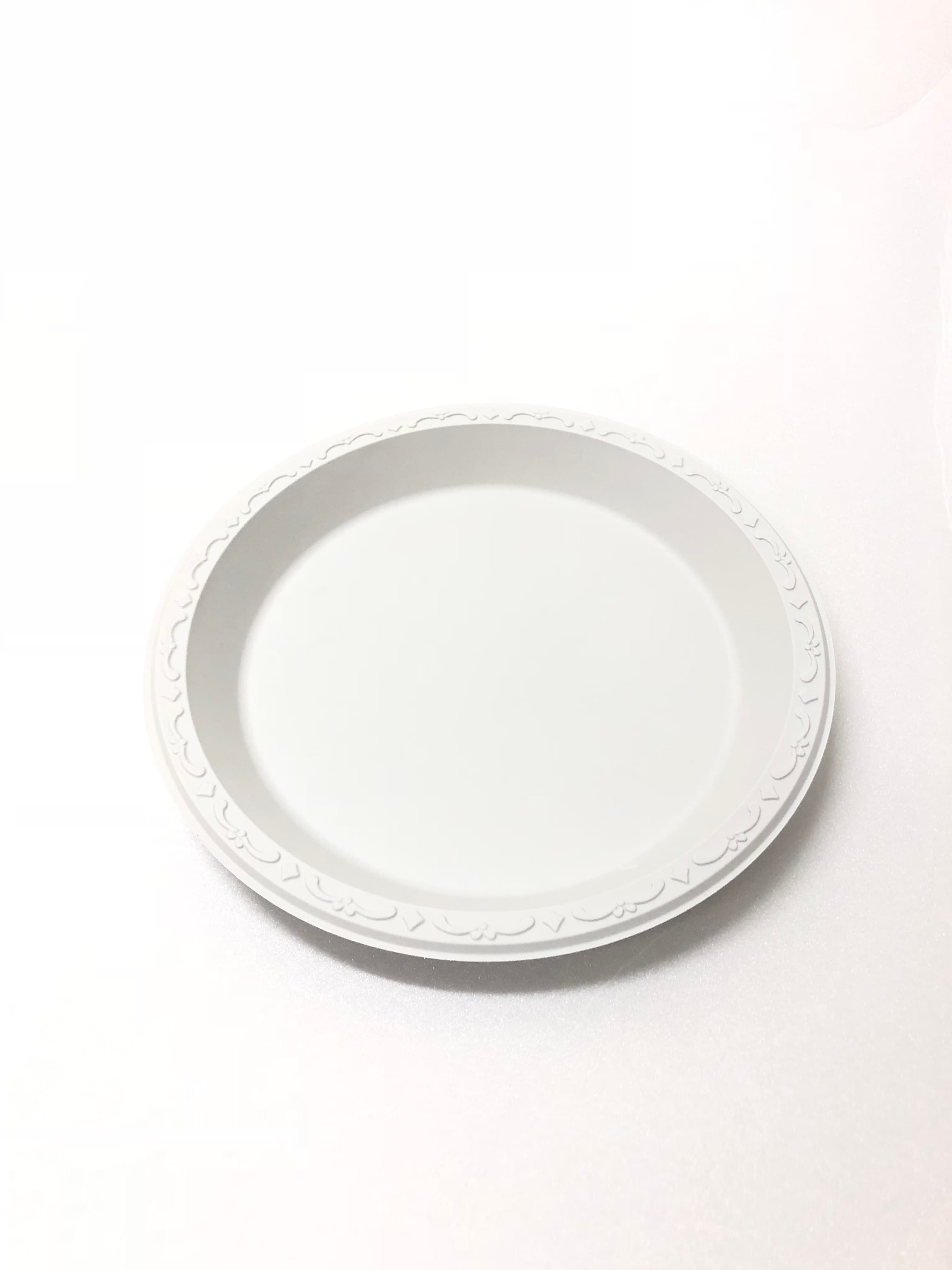 Pebble Box Plate 9 IN PP Ivory Round Microwave Safe Grease Resistant 400/Case