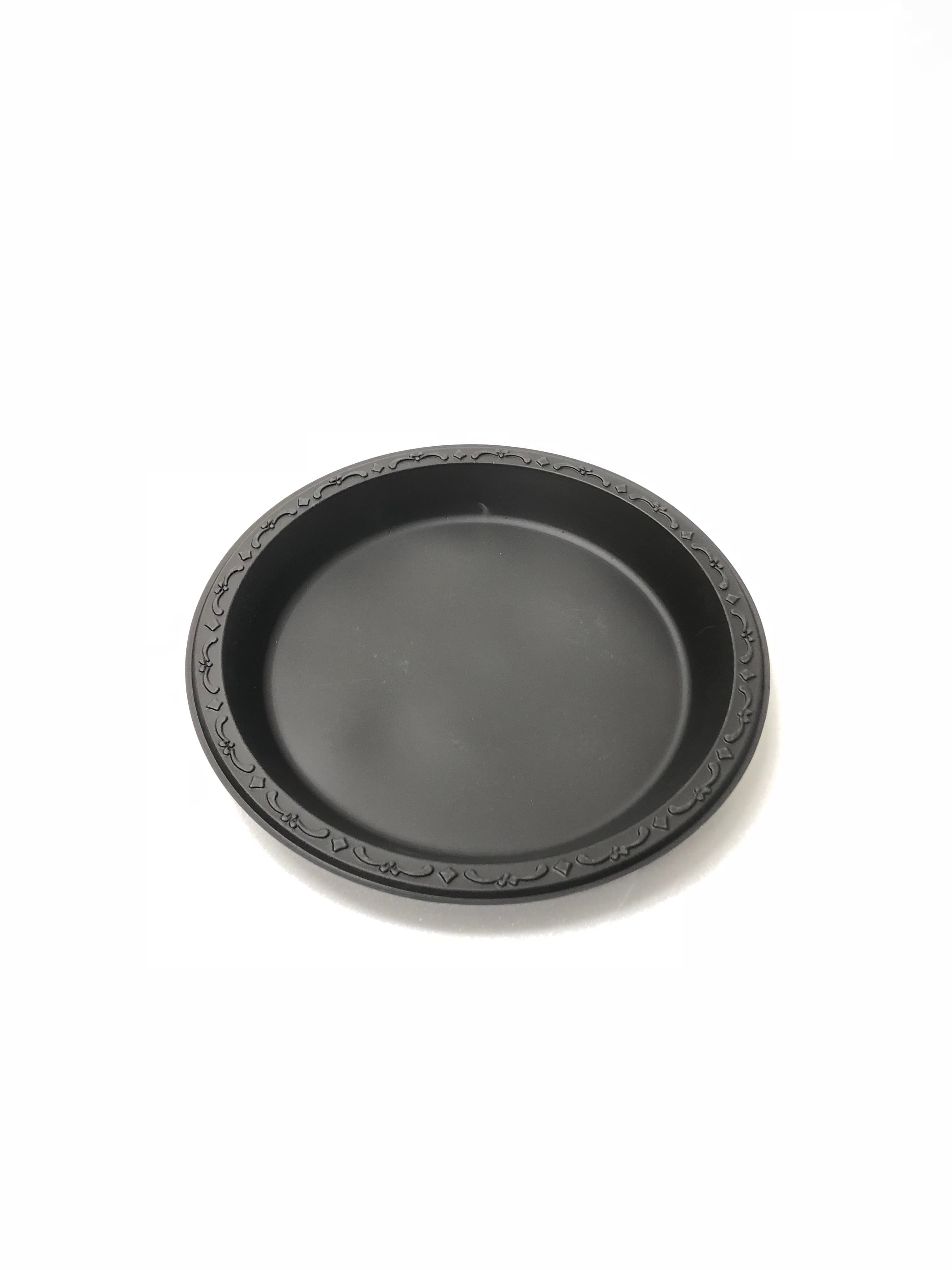 Pebble Box Plate 9 IN PP Black Microwave Safe Grease Resistant 400/Case