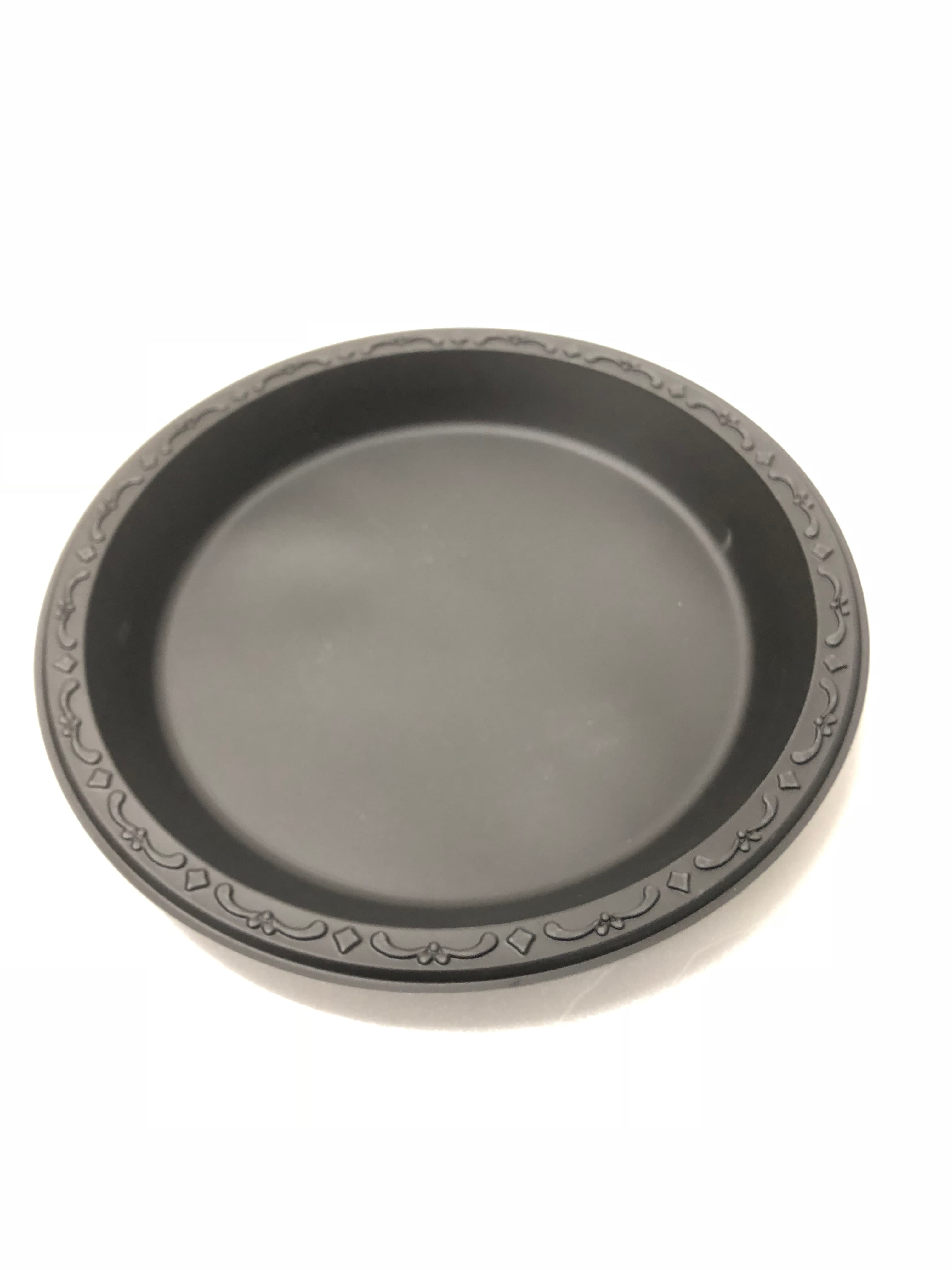Pebble Box Plate 10.25 IN PP Black Round Microwave Safe Grease Resistant 400/Case