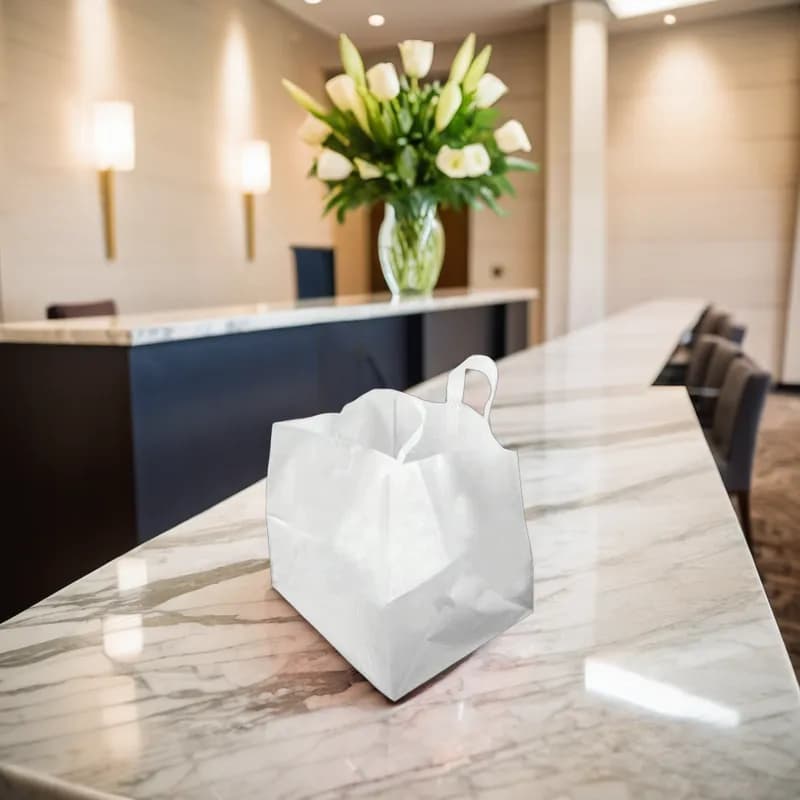 Bag #6.5 14X11.5X12 IN High-Density Polyethylene (HDPE) 3MIL White With Soft Loop Handle Closure 200/Case