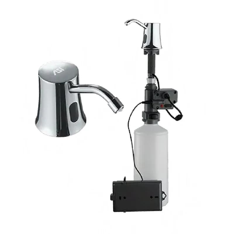 Soap Dispenser 4X21.5 IN Chrome Plated Brass Automatic Deck Mounted 1/Each